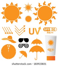Set Of UV Sun Protection Vector