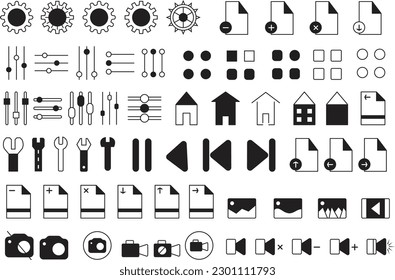 Set of Ux Ui web icons set, Outline icon collection