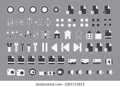 Conjunto de iconos web Ux Ui, colección de iconos Esquema