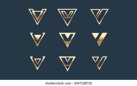 Set of V Letter Logo Template Design Vector illustration