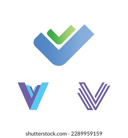 Set mit V-Form-Logo - Modern V-Logo-Designs