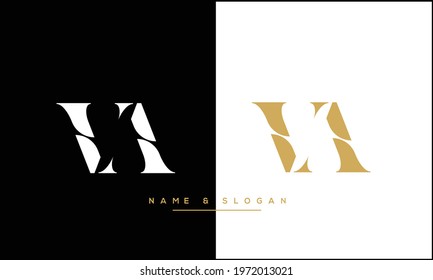 Set Of VA ,AV Abstract Letters Logo Monogram