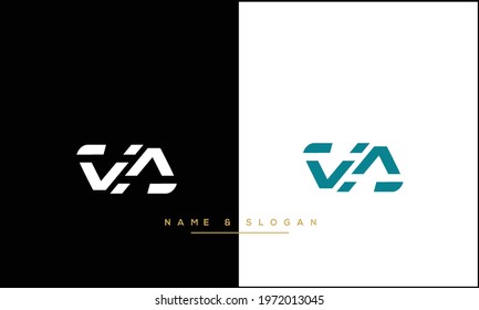 Set Of VA ,AV Abstract Letters Logo Monogram