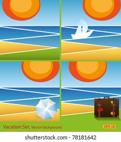 Set of vacation background. EPS 10