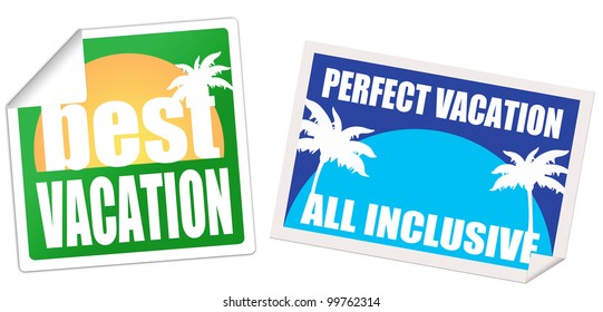 Set of vacation labels on white background, vector illustration