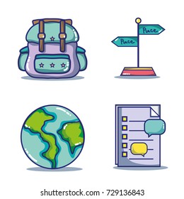 set vacation travel and adventure destination