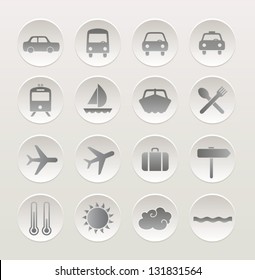 Set of vacation and travel icons. Vector icon set