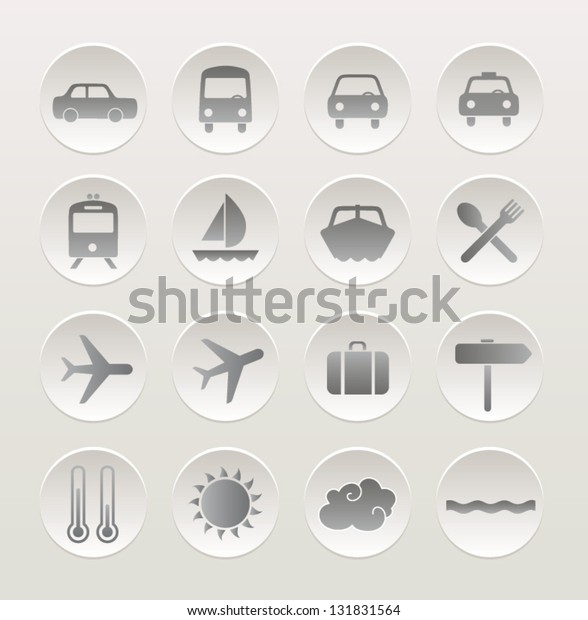 Set of\
vacation and travel icons. Vector icon\
set