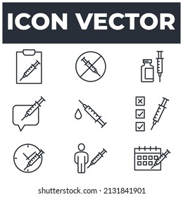 set of Vaccine elements symbol template for graphic and web design collection logo vector illustration