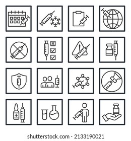 set of Vaccine and Vaccination elements symbol template for graphic and web design collection logo vector illustration