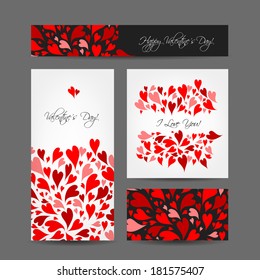 Set of valentine cards for your design