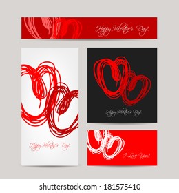 Set of valentine cards for your design