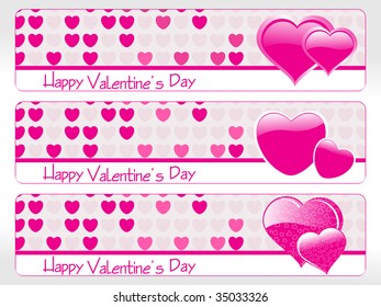set of valentine day banner, vector illustration