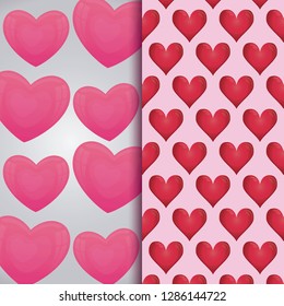 set of valentine day cards patterns