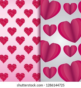 set of valentine day cards patterns