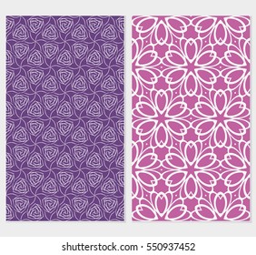 set of Valentine Day floral seamless pattern. vector illustration. Pink. purple backgroound. for invitation, wallpaper