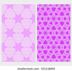 set of Valentine Day romantic vector geometric background. Floral ornament. pink color.