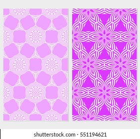set of Valentine Day romantic vector geometric background. Floral ornament. pink color.