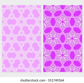 set of Valentine Day romantic vector geometric background. Floral ornament. pink color.