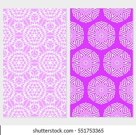 set of Valentine Day romantic vector geometric background. Floral ornament. pink color.