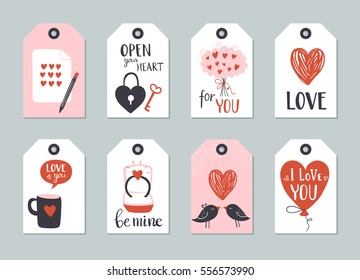 Set Cute Creative Gift Tags Love Stock Vector (Royalty Free) 548540296 ...