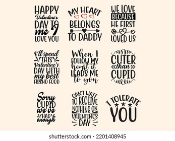 Set of valentine day t-shirt design 