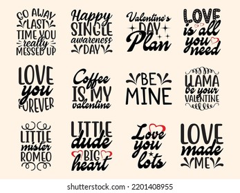 Set of valentine day t-shirt design 