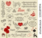 Set of valentine design elements