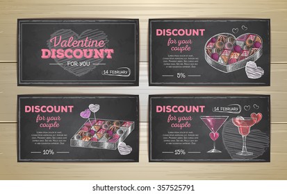 Set of valentine discount cards