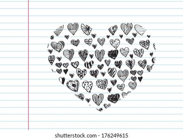Set of valentine hearts for your design
