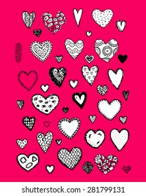 Set of valentine hearts for your design. Vector illustration