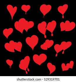 Set of valentine hearts for your design on white background