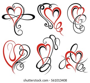 Set of valentine hearts for your design