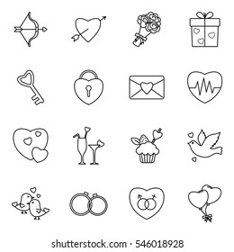 set of valentine icons