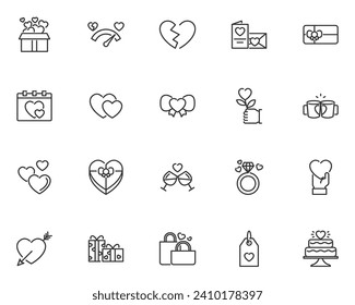 set of valentine icons, love and romance