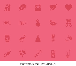 set of valentine icons, love and romance