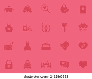 set of valentine icons, love and romance