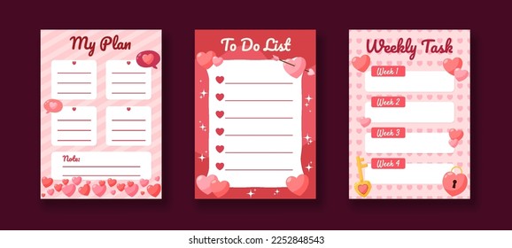 Set of Valentine Journal Template 