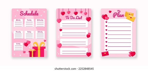 Set of Valentine Journal Template 