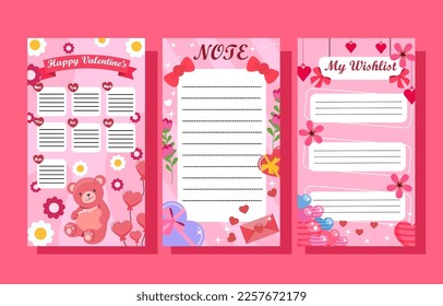 Set of Valentine Journal Template