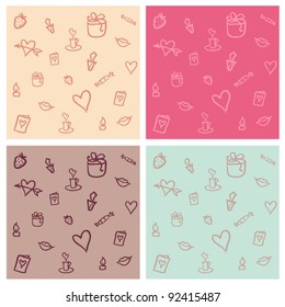 Set of valentine seamless backgrounds