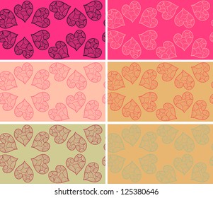 Set of Valentine vector seamless patterns