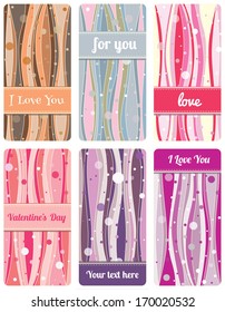 Set of valentine's background labels - picture for cover phone - vector stickers - modern graphic design