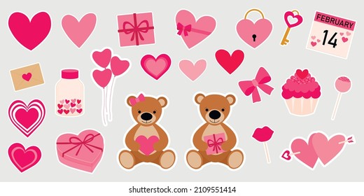 Poner las pegatinas de los osos de San Valentín imprimibles