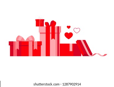 Set of Valentines boxes Vector