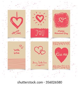 set of valentines cards