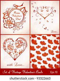 set of valentine`s cards