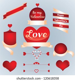 Set of valentine's day