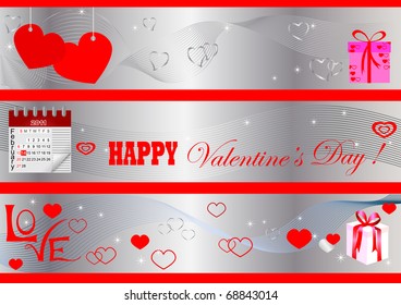 Set of Valentine's Day banner. vector.