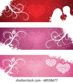 Set of a valentine's day banners.